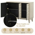 thumbnail image 3 of EUROCO 47.2'' Sideboard Storage Buffet Cabinet, Mirrored Buffet Cabinet with 3 Doors and Silver Handle for Living Room, Hallway, Dining Room, Champagne, 3 of 8