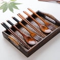 thumbnail image 2 of Xiao Hua 6 pairs of wooden chopsticks -8.86 inches long - reusable portable camping and backpack utensils, polished travel utensils, suitable for farmhouse style dining table decoration, 2 of 3