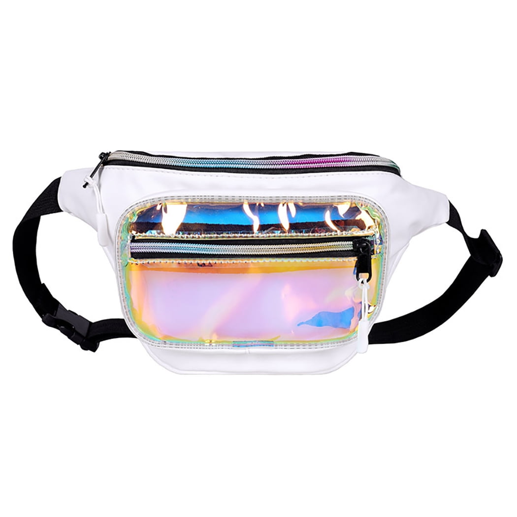 Women Teen Girl Fashion Holographic Transparent Bag Waist Pack Belt Bag Fanny Pack Travel Bags Crossbody Bag B Women Teen Girl Fashion Holographic Transparent Bag Waist Pack Belt Bag Fanny Pack Travel Bags Crossbody Bag B