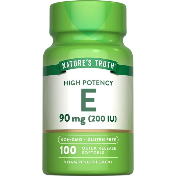 Vitamin E Capsules 200 IU | 100 Softgels | For Men and Women | by Nature's Truth