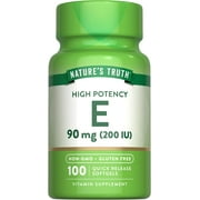 Vitamin E Capsules 200 IU | 100 Softgels | For Men and Women | by Nature's Truth