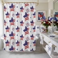 thumbnail image 4 of Shower Curtain, 72" x 84", 4th of July American Flag Star Fireworks Independence DayWaterproof Bathroom Curtain Washable Shower Curtain Set with 12 Hooks, 4 of 9