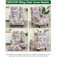 thumbnail image 4 of 2 Piece Stretch Wingback Chair Cover Printed Wing Chair Slipcovers Spandex Fabric Wingback Armchair Covers with Elastic Bottom for Living Room Bedroom Wingback Chair,C14, 4 of 8