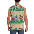 thumbnail image 4 of Bingfone Colorful Plants And Insects Pattern Men's Tank Tops Workout Sleeveless Tee Shirts Running Beach Tanks for Men-X-Large, 4 of 7