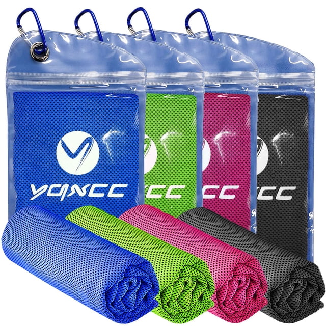 Toalla refrescante YQXCC Ice Cool para cuello, microfibra, 47 x 12 cm, paquete de 4