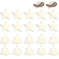 thumbnail image 1 of Adornos navideños de madera para manualidades, 20 piezas DIY Kit de recortes de madera sin terminar para niños y adultos Decoración colgante de árboles de Navidad, 1 of 5
