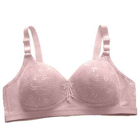

Premium 2023 Gifts Woman S Solid Color Fashion Bowknot Comfortable Hollow Out Bra Underwear No Rims
