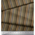 thumbnail image 3 of Soimoi Brown Cotton Voile Fabric Vertical Stripe Printed Craft Fabric by the Yard 42 Inch Wide, 3 of 3