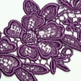 thumbnail image 2 of 12 Colors Pair of Floral Venice Lace Applique Embroidered Bridal Guipure Patch Motif (2 Pieces) (Eggplant), 2 of 2