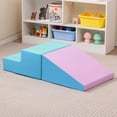 thumbnail image 2 of Costway Step and Slide Climber for Infants and Toddlers Baby Soft Foam Structure Blocks Blue, 2 of 10