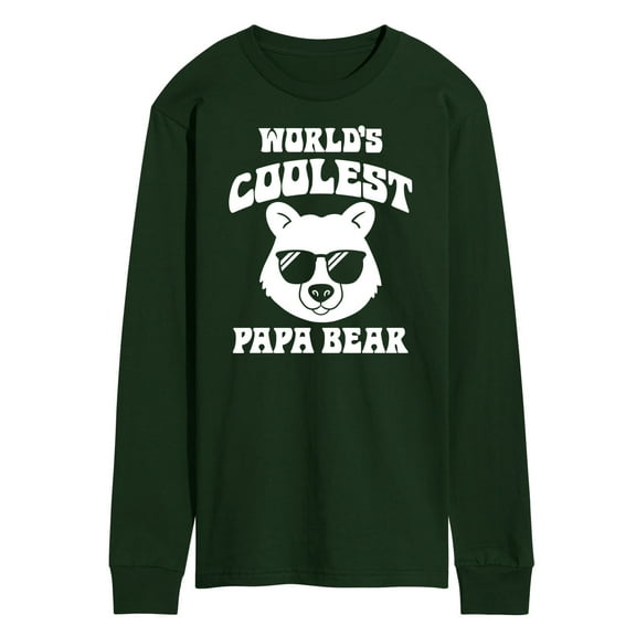 Instant Message - Worlds Coolest Papa Bear - Men's Long Sleeve T-Shirt