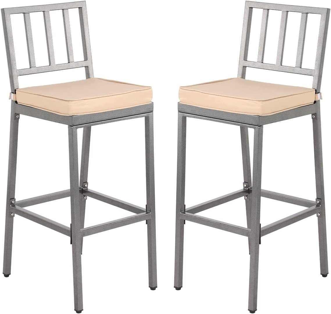 Metal Dining Bar Stools, Outdoor Bar Height Stool, Indoor Outdoor
