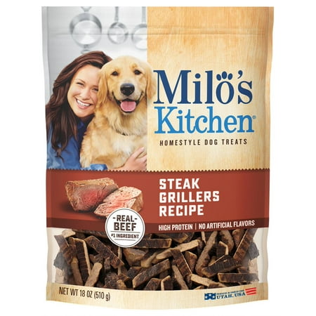 Milo's Kitchen Steak Grillers Beef Recipe With Angus Steak Dog Treats, 18-Ounce