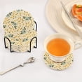 thumbnail image 5 of 6 Pcs Abstract Daisy Floral Drink Coasters with Holder Absorbent Coaster Sets Cup Heat-Resistant Hot Pads Mats for Bar Table Protection, 5 of 7