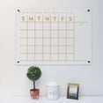 thumbnail image 3 of Parisloft Reusable Clear Acrylic Monthly Calendar Dry Erase Board for Wall, Modern Wall Month Planner Organizer for Office, Home, School, 35.5 x 23.6 Inch, Gold, 3 of 7