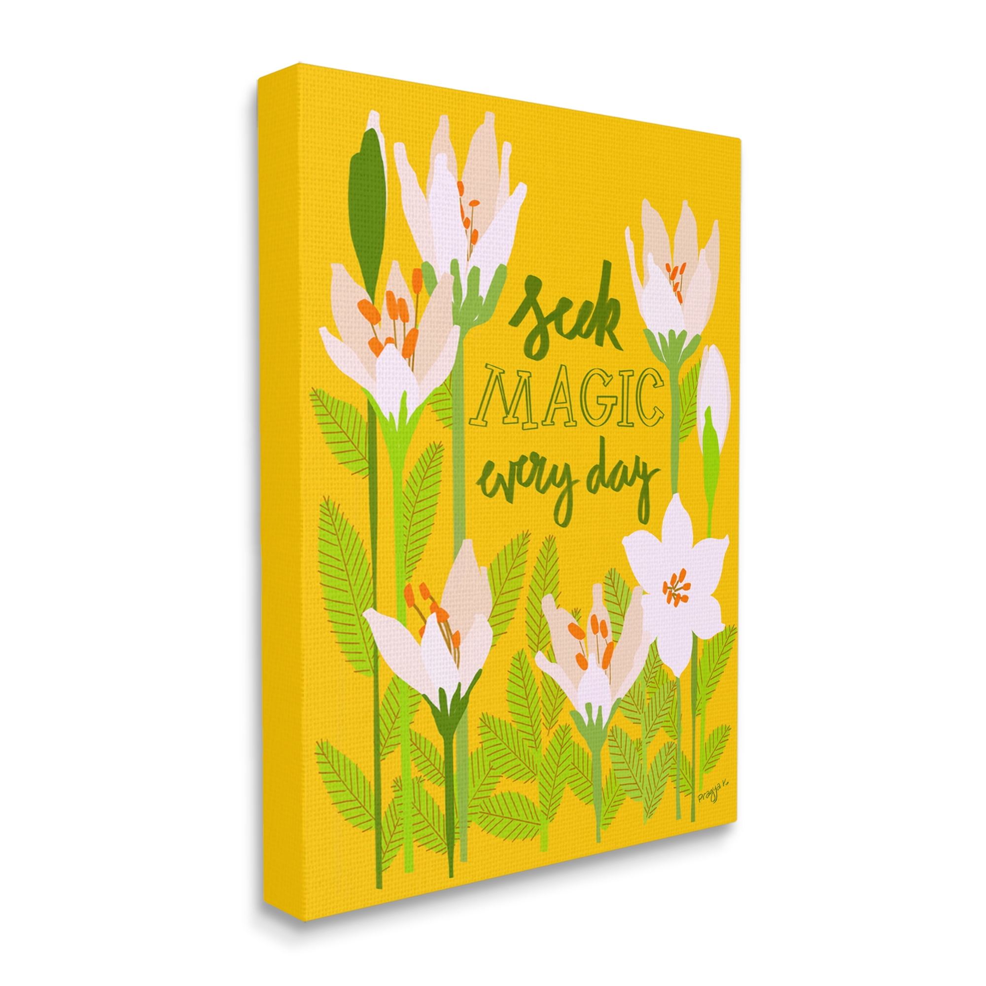 Stupell Industries Seek Magic Every Day Botanical & Floral Painting Gallery Wrapped Canvas Art Print Wall Art, 24 x 30