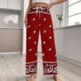 thumbnail image 2 of Bandana Pattern Pajamas For Women Loose Retro Night Pajama Pants Comfortable Sleepwear Bottoms Homewear, 2 of 6