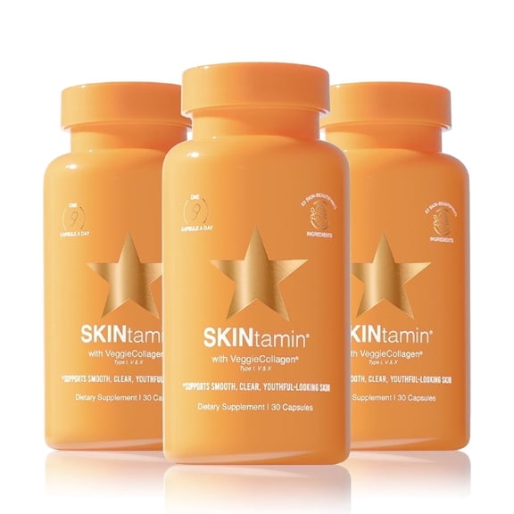 HAIRtamin® SKINtamin – Collagen Supplement for Clearer, Youthful-Looking Skin 3 in 1-Pack