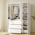 thumbnail image 4 of Richya Wardrobe Closet Armoire Storage Cabinet 3 Doors with Hanging Rod for Hanging Clothes Bedroom Large Capacity Tall Freestanding Armoire Organizer with Shelves particle board, 4 of 9