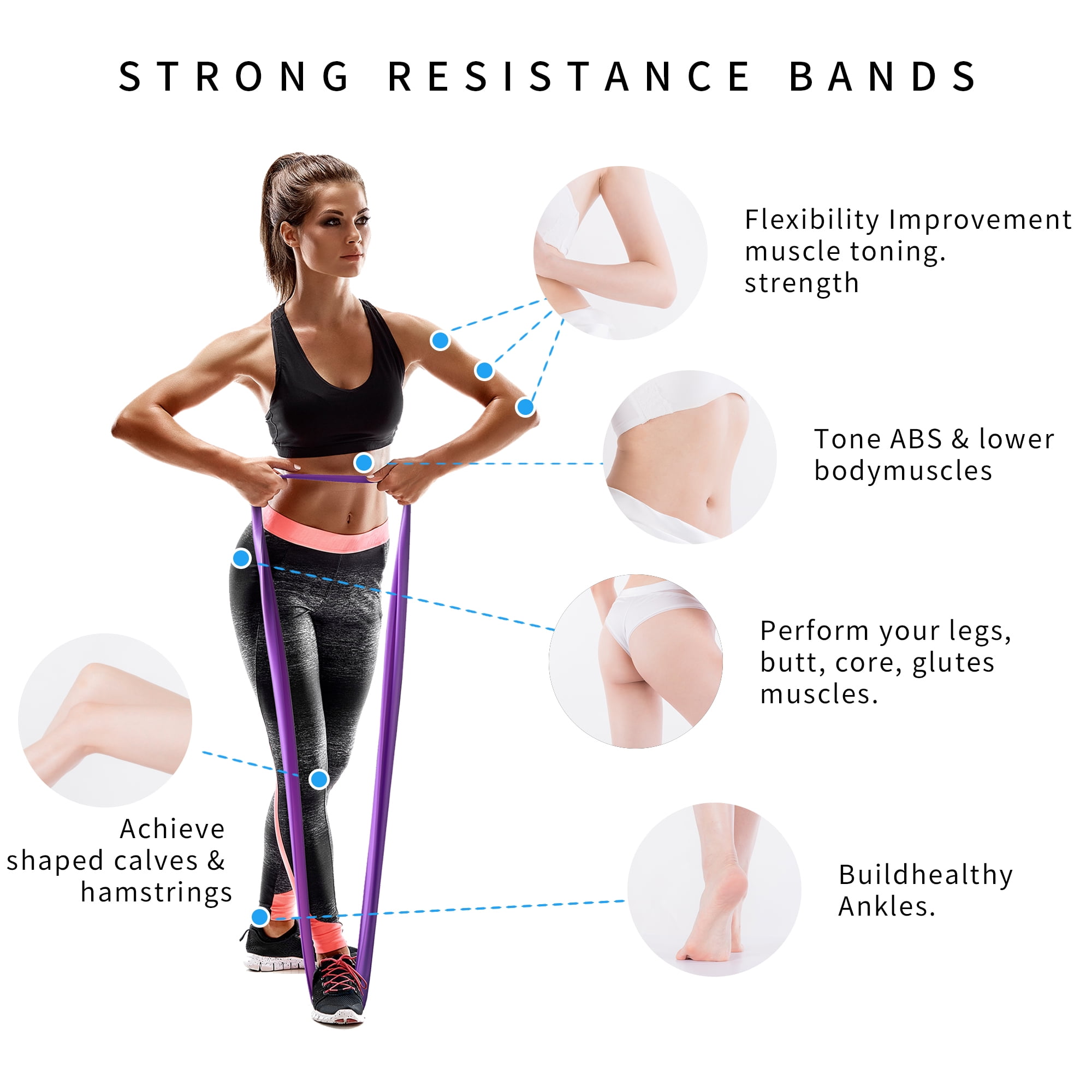 Micogo 25 Yards Elastic Exercise Fitness Band Roll for Home Training Physical Therapy Recovery and Yoga