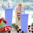 thumbnail image 4 of Vaso con pajita de plástico de doble capa de 700ml, práctico vaso de agua helado para exteriores de gran capacidad, 4 of 5