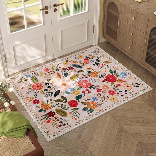 Alfombra de flores Fiudx para baño absorbente de agua para el hogar entrada dormitorio