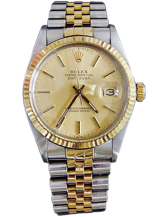 Pre-Owned Mens Rolex Two-Tone 18K/SS Datejust Champagne 16013