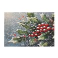 thumbnail image 2 of Bathroom Plush Absorbent Mat Combined U-Shaped Square Pad Bath Mat Fluffy Suitable For Bathroom Toilet Living Room Absorb Water Non-Slip Durable Christmas Holly and Mistletoe, 2 of 9