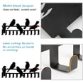 thumbnail image 4 of 1 Set Iron Wall Mounted Hook Hangers 10-Hook Decorative Organizer Rack for Bag Clothes Key Scarf Hanging Holder with Screws Black Bird 106x250mm, 4 of 7