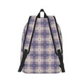thumbnail image 3 of Naloa Canvas Backpack for Men Women Purple Floral Gingham Check Plaid Print Rucksack Casual Travel Daypack Large and Small Durable College Tote Satchel Bookbag for Teens, 3 of 8