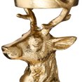 thumbnail image 3 of Cast Aluminum Stag Pillar Candle Holder, Gold, 11", by My Texas House, 3 of 6
