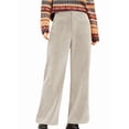thumbnail image 2 of Women'S Corduroy Wide Leg Pants with Patch Pockets Casual Slim Fit Elastic Waist Trousers Color S, 2 of 8