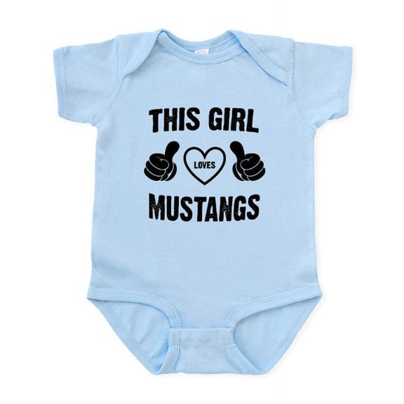 CafePress - THIS GIRL LOVES MUSTANGS Body Suit - Baby Light Bodysuit, Size Newborn - 24 Months