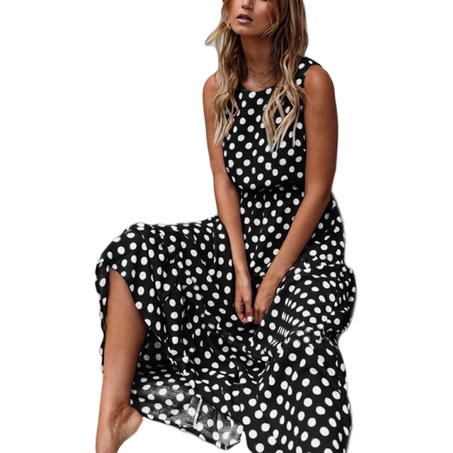 Bellella Robe Débardeur pour Femmes Robe Maxi Ligne A Longue Robe d'Été Décontractée Gilet Dames Noir G