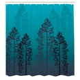 thumbnail image 2 of Ambesonne Country Shower Curtain, Forest Ombre Wildlife Pines, 69"Wx84"L, Sky Blue, 2 of 4