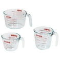 thumbnail image 1 of Juego de tazas medidoras Pyrex de vidrio templado de 3 piezas, 1 of 7