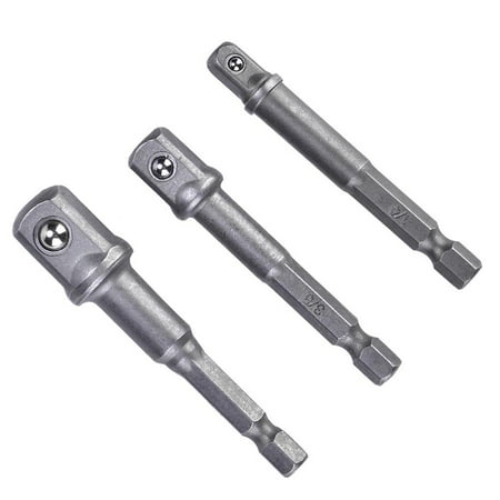 

Drill Driver Socket Set Steel 1/4 3/8 1/2 Sockets Sets 3Pcs For Pneumatic Screwdriver For Electric Drill For Electric Screwdriver