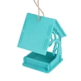 thumbnail image 6 of Wild Bird Feeder DIY Windproof House Shape Outdoor Garden Balcony Hanging Bird Feeder Decoration with Rope Cyan, 6 of 8