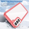 thumbnail image 5 of Case for Samsung Galaxy S23 Phone Case Slim Dropproof [Defend from Drop/Scratch/Slip/Fingerprint] Clear Acrylic Hard Back Soft TPU Bumper Hybrid Phone Cover for Samsung Galaxy S23-Red, 5 of 8