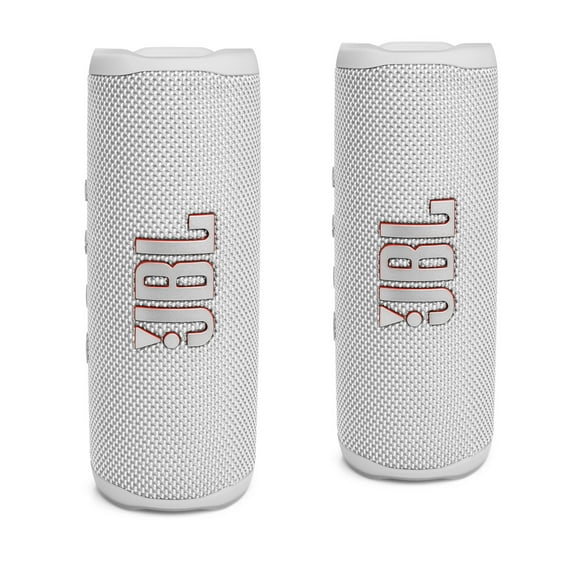 JBL FLIP 6 Waterproof Portable Bluetooth Speaker Bundle - White (Pack of 2)