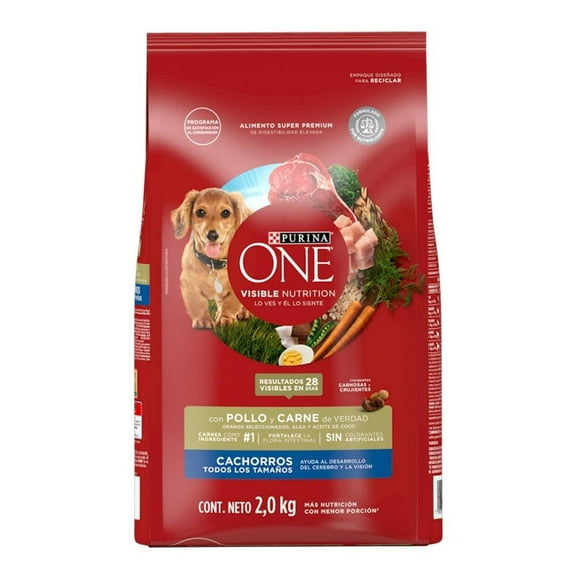 Alimento para Perro Purina One Cachorros todos los Tamaños Pollo y Carne 2 kg