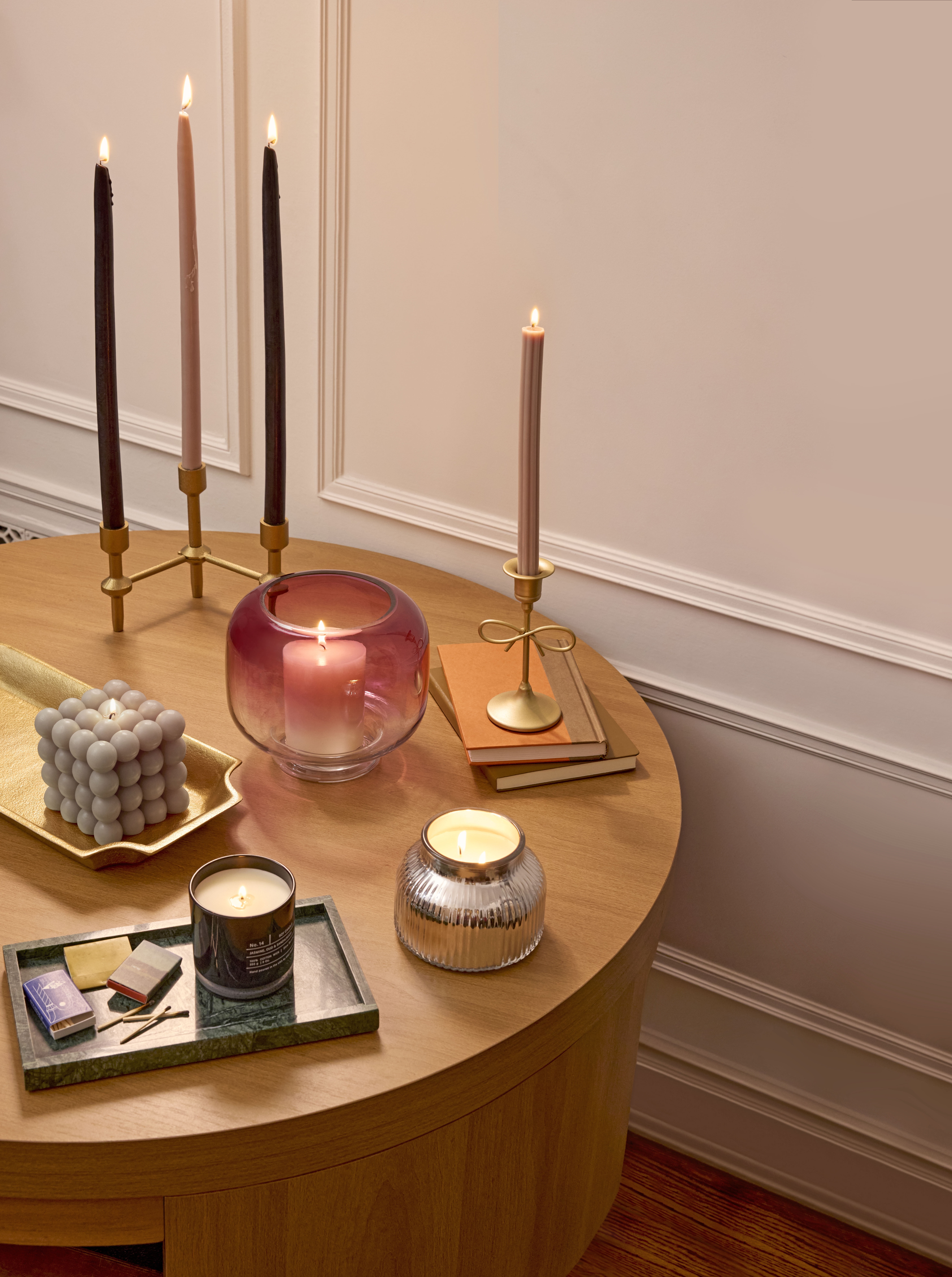 Better Homes Garden 6 Black Gold Iron Pillar Taper Candle