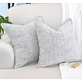 thumbnail image 4 of 26x26 i Pillow Covers White and Black Set of 2, Decorative Textured Chenille Extra Large Square Cushion Covers / Euro Pillow Shams, Soft Oversized Pillowcases For Sofa, Couch, Bed, 4 of 8