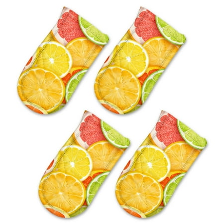 

BaHomeck Pot Handle Holder Covers 4Pcs Citrus Fruits Including Oranges And Lemon Slices Non Slip Heat-Resisting Pan Handle Covers For Home Kitchen Baking Cooking BBQ Cookwares 6×3In
