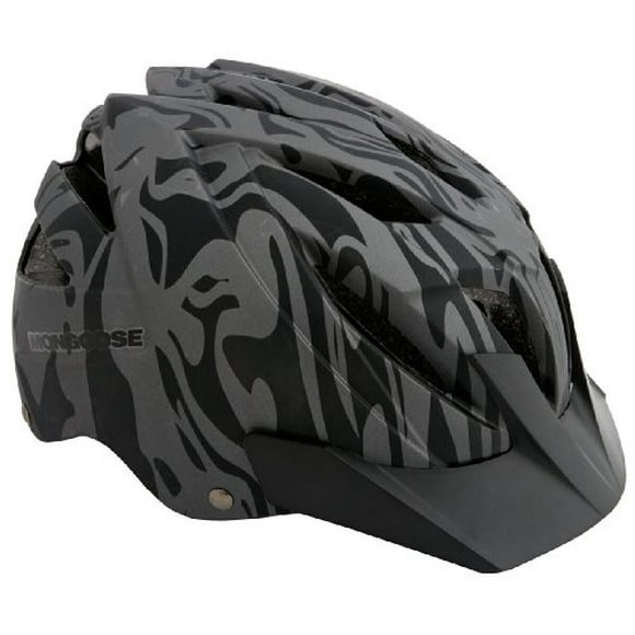 Mongoose Youth Blackcomb Tattoo Bike Hardshell Helmet, 52cm-56cm, Multi Sport Design, Black/Gray