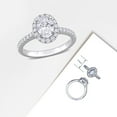 thumbnail image 6 of Created Forever Women's 1CT Oval & Round - cut Lab-Created Diamond 14kt White Gold Halo Engagement Ring, 6 of 9