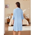 thumbnail image 2 of Ekouaer Women Zipper Robe Lightweight House Coat Zipper Front Short Bathrobes Soft Nightgown with Pockets, 2 of 6
