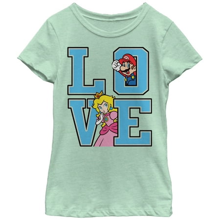 Nintendo Girls' Mario and Princess Peach Love T-Shirt