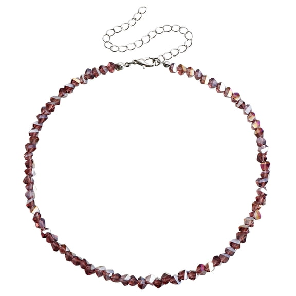 Zhuge Crystal Beaded Necklace Purple 1-Piece Crystal Accent Fashion Jewelry, Elegant Sparkling Accessory with Premium Design