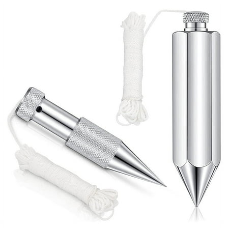 Hexagon Steel PlumbBob,2 Pcs Plumb Bobwith String 8 Ounce,5 Ounce Plumbbob Weight for Construction CarpenterSurveyor